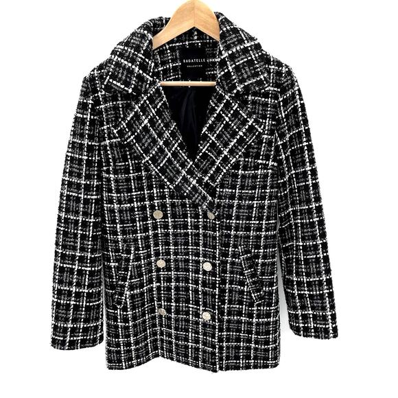 Bagatelle NWT Tweed Pea Coat Double Breasted Jacket // S - Picture 1 of 12